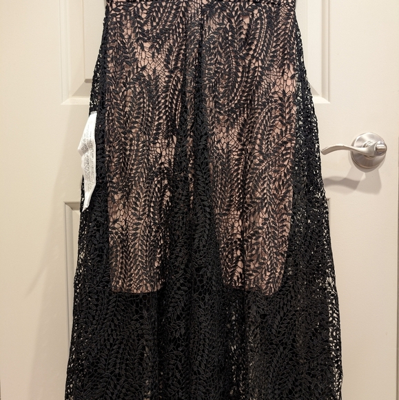 Dress the Population Shane Black Vine Lace Midi Dress Size Small - Picture 7 of 10